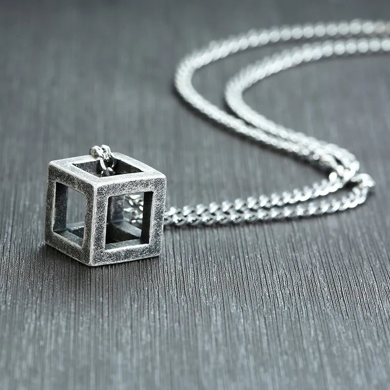 Athena Allure Hollow Cube Pendant