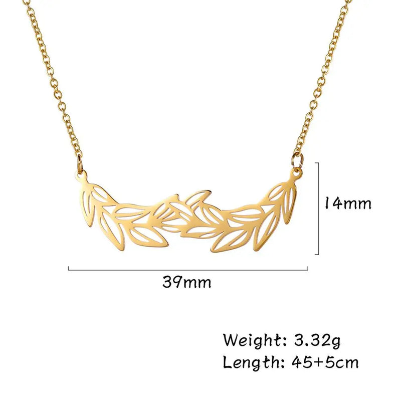 Athena Allure Designer Olive Branch Necklace