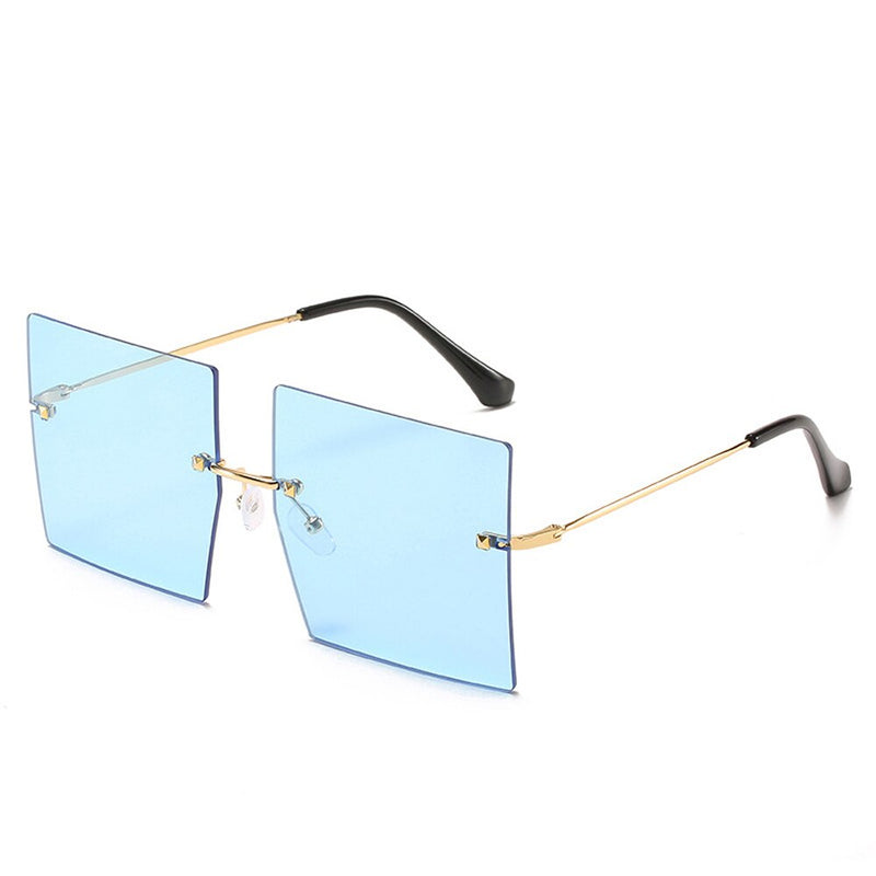 Oversized Rimless Square Sunglasses