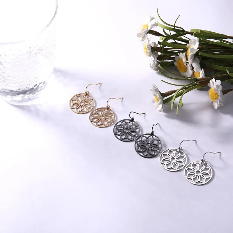 Athena Allure Designer Boho Flower Earrings