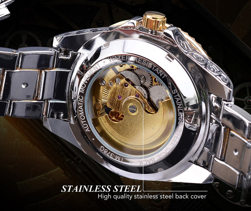 Luxury Steel Skeleton Automatic Watch