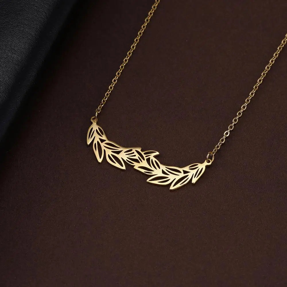 Athena Allure Designer Olive Branch Necklace