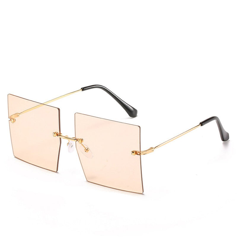 Oversized Rimless Square Sunglasses