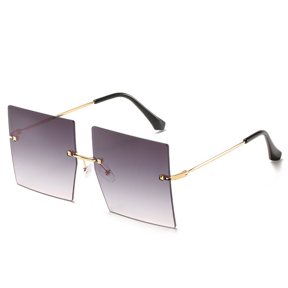 Oversized Rimless Square Sunglasses