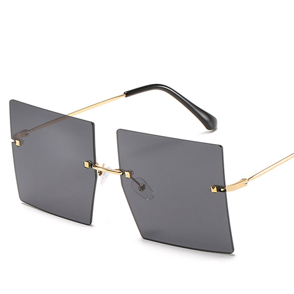 Oversized Rimless Square Sunglasses