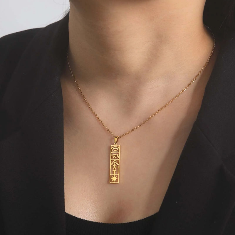 Athena Allure Hieroglyphs Necklace