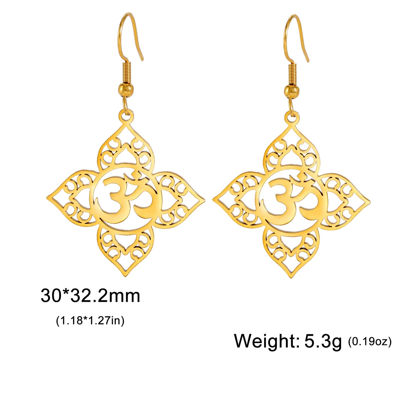 Athena Allure Designer Om Lotus Earrings