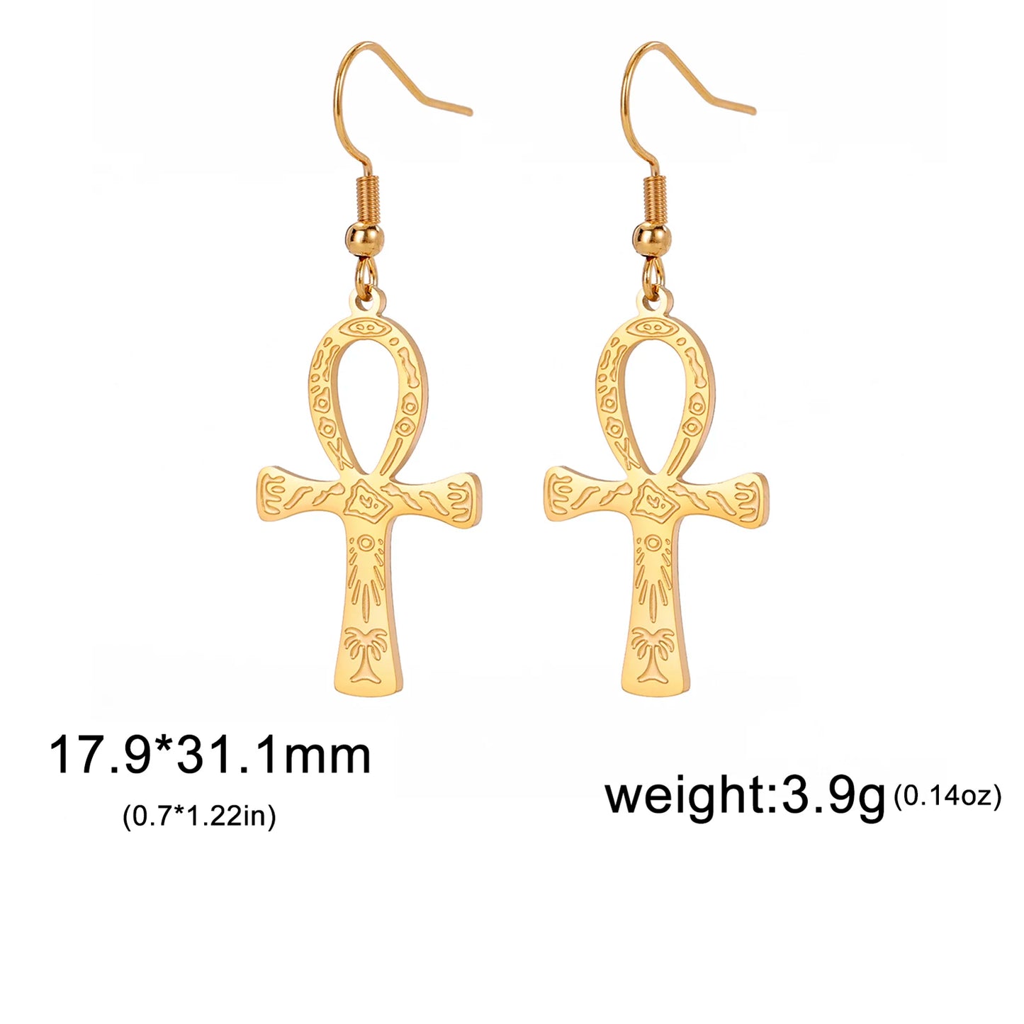 Athena Allure Designer Ankh Earrings