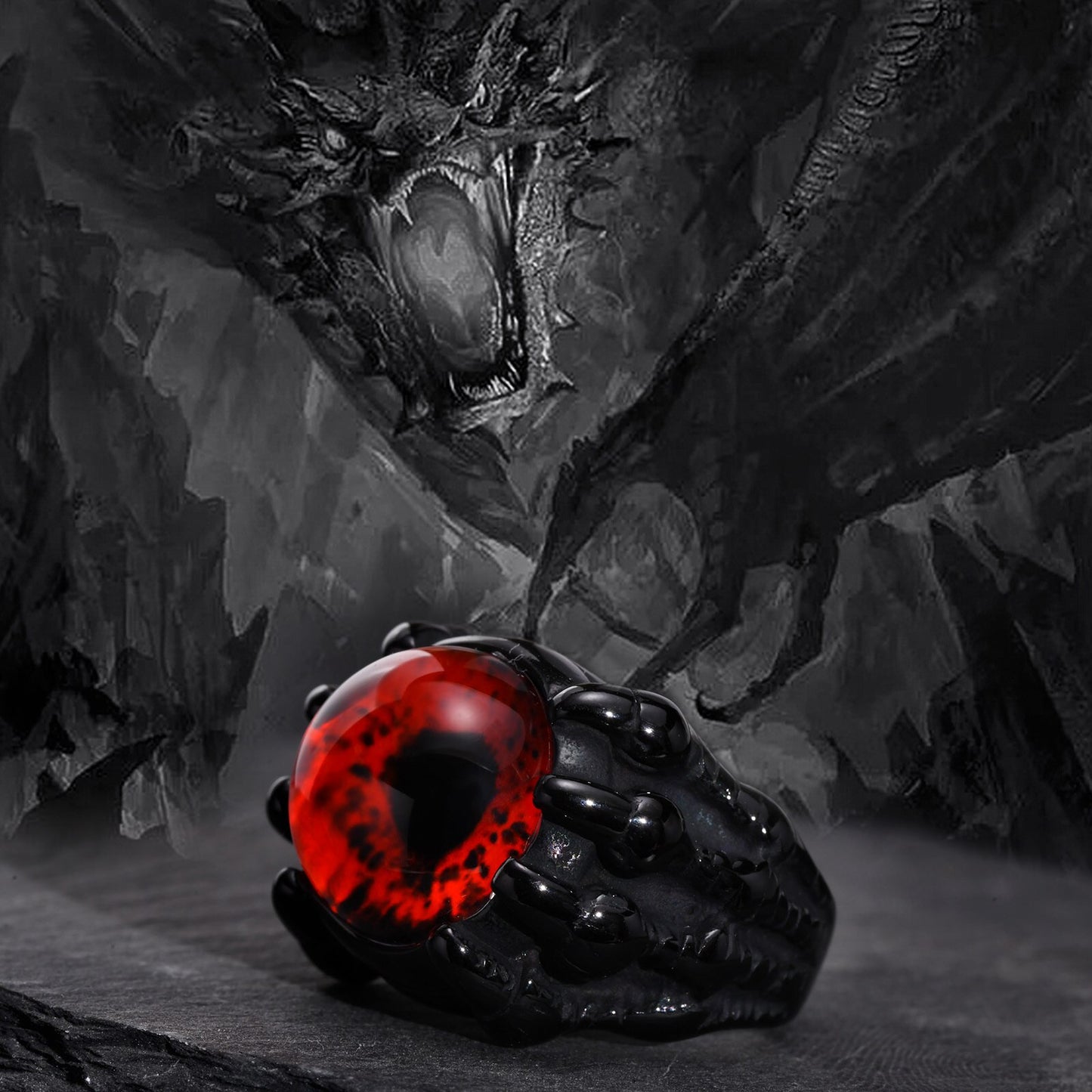 Punk Red Dragon Stone