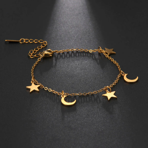 Athena Allure Designer Bohemian Moon Charm Bracelet