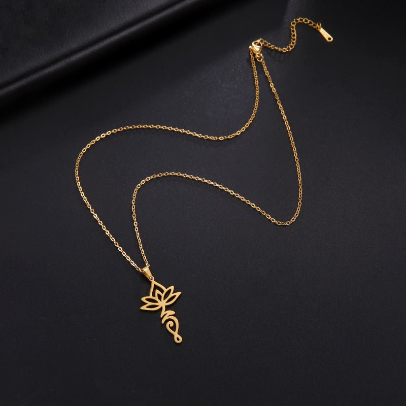 Athena Allure Designer Lotus Flower Necklace