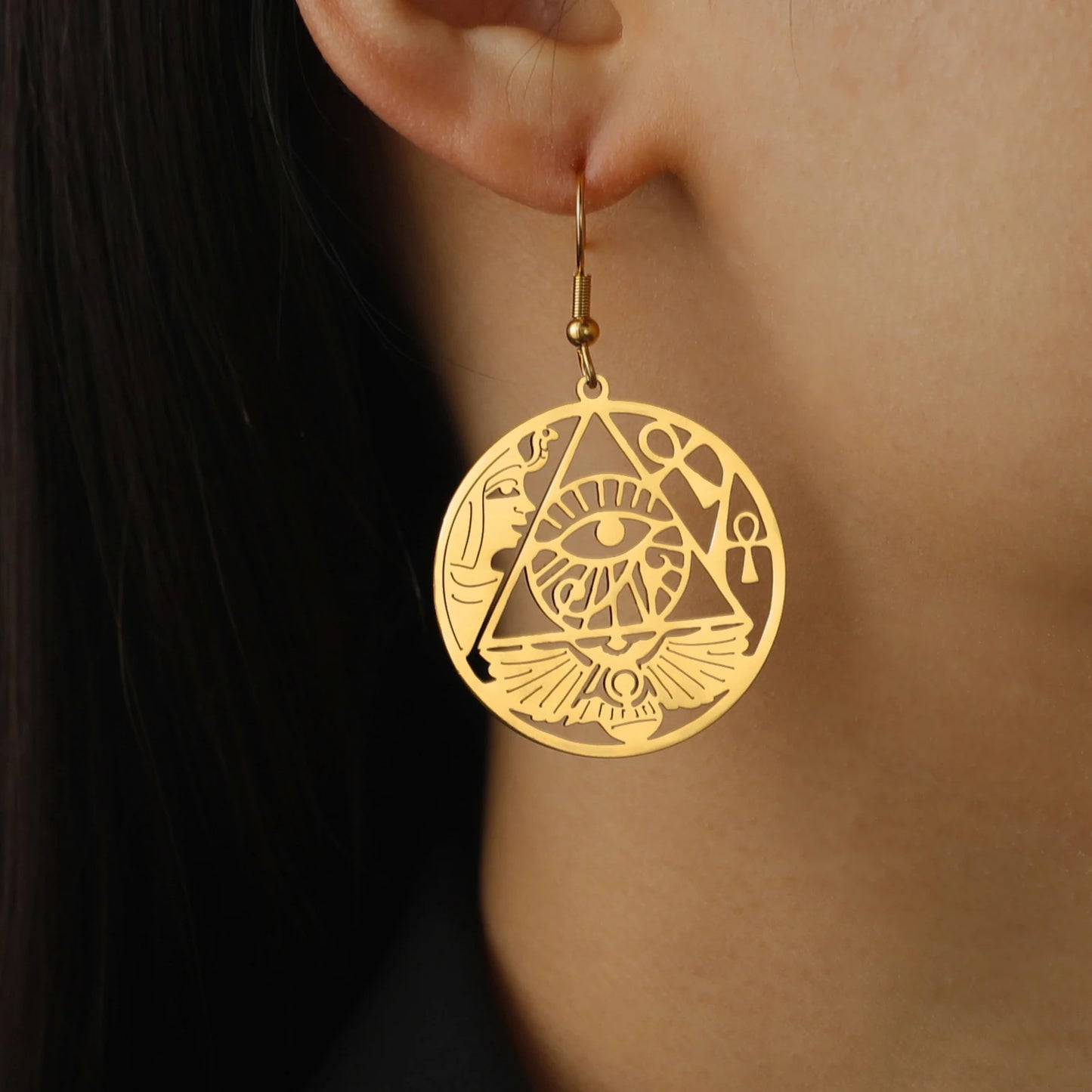 Athena Allure Designer Eye Of Horus Earrings