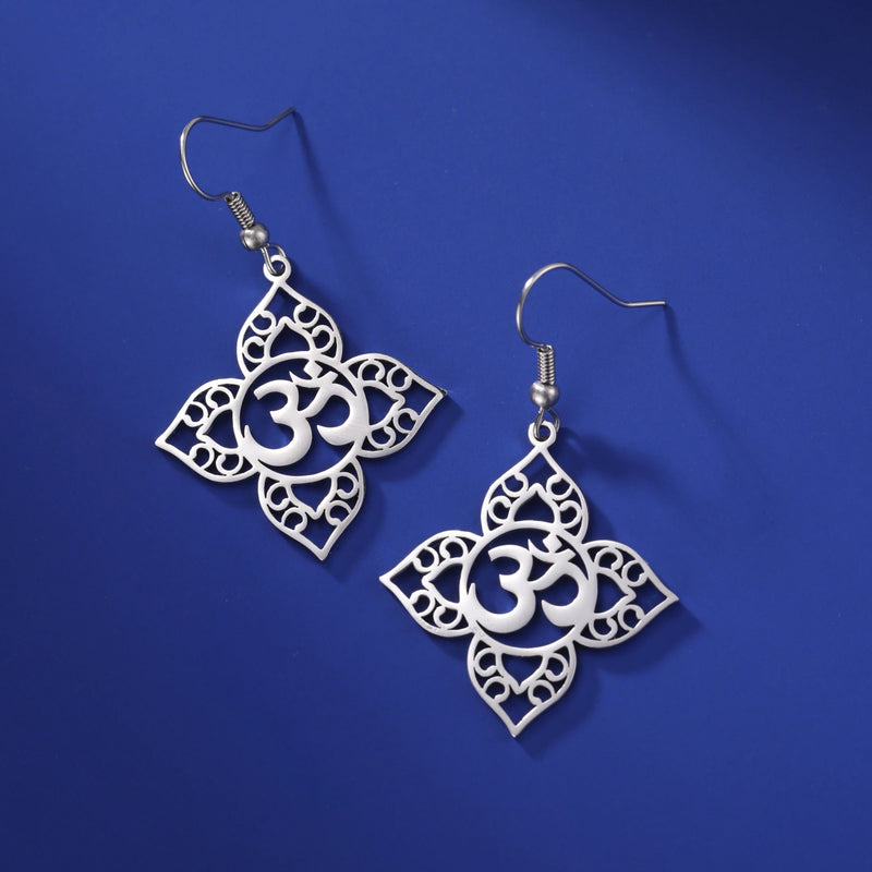 Athena Allure Designer Om Lotus Earrings