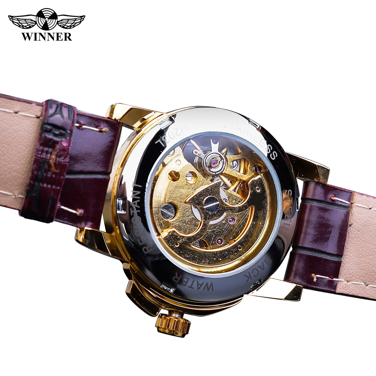 Retro Skeleton Leather Strap Watch