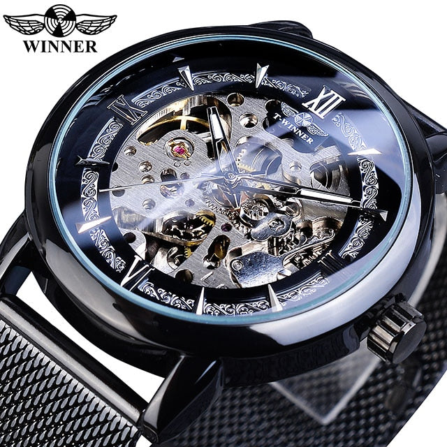 Silver Mechanical Military Style Watch