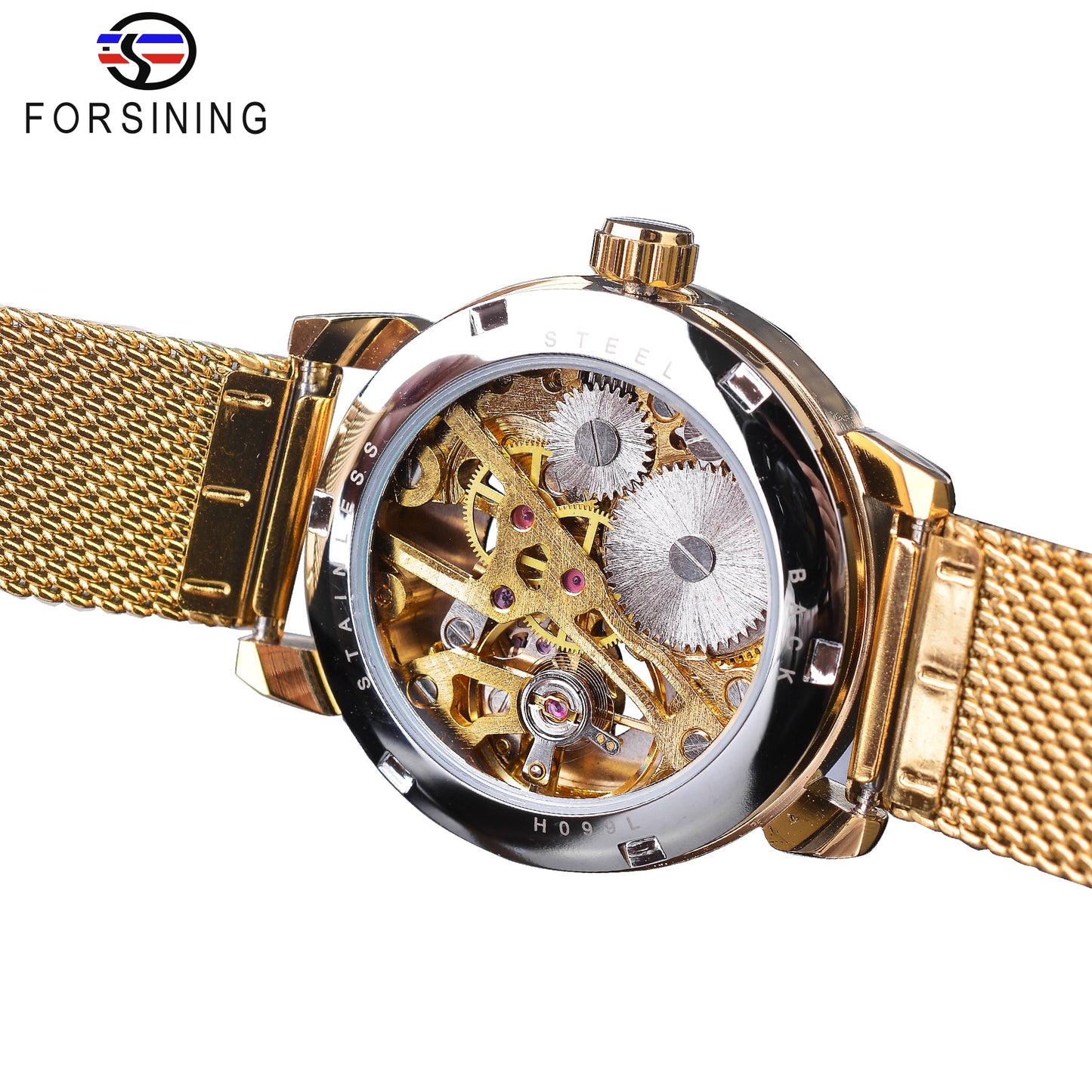 Golden Numeral Skeleton Watch