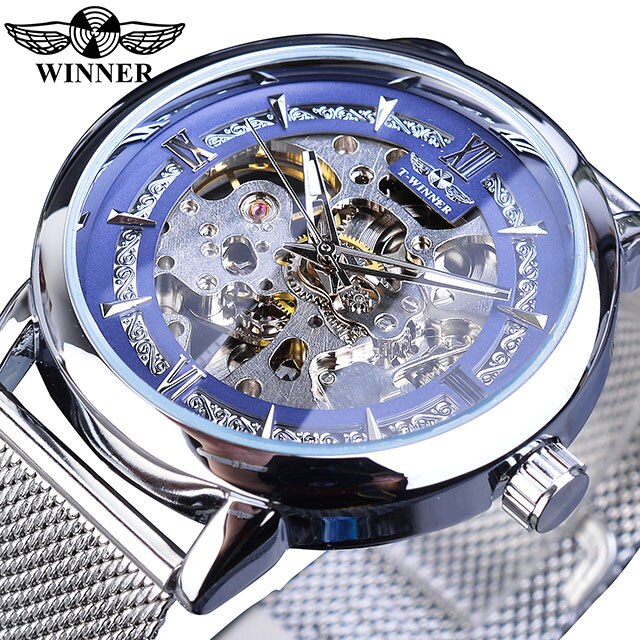 Silver Mechanical Military Style Watch