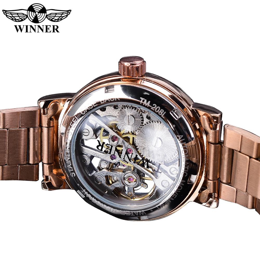 Exquisite Rose Skeleton Numeral Watch