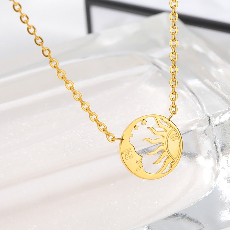 Moon Sun Face Pendant